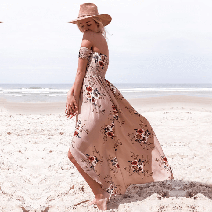 Bloemenprint Off-The-Shoulder Wrap Maxi Dress