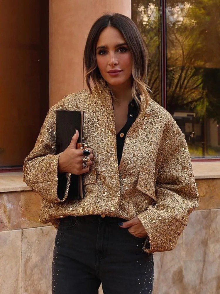 Women's Gold sequin jacket