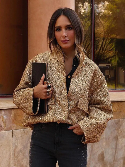 Women's Gold sequin jacket