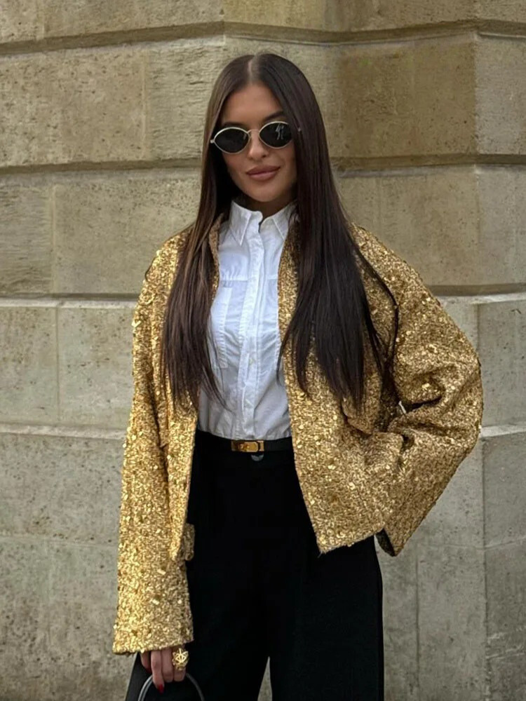 Women's Gold sequin jacket