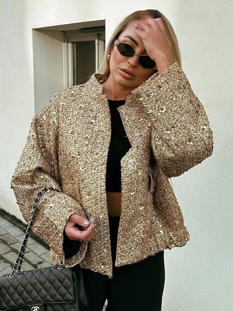 Women's Gold sequin jacket
