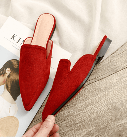 Women's tulle in pointed imitation suede