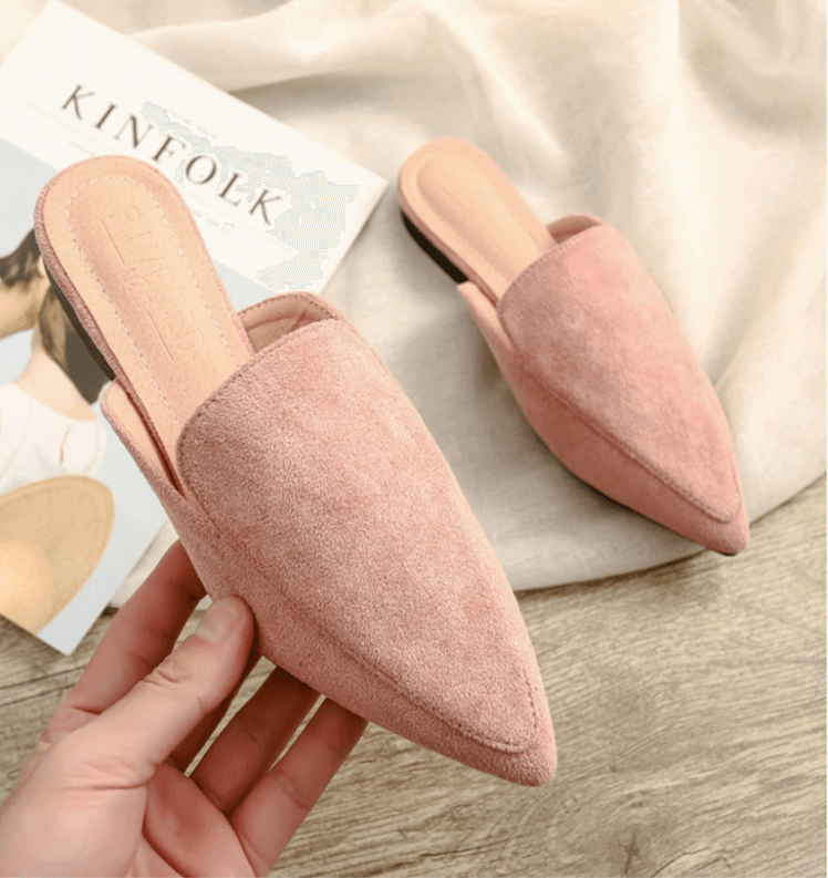 Women's tulle in pointed imitation suede
