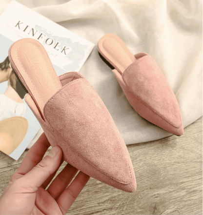 Women's tulle in pointed imitation suede