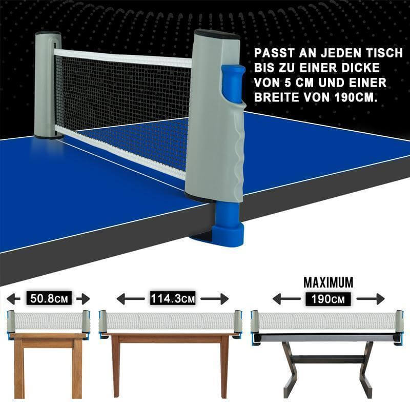 Retractable table tennis net