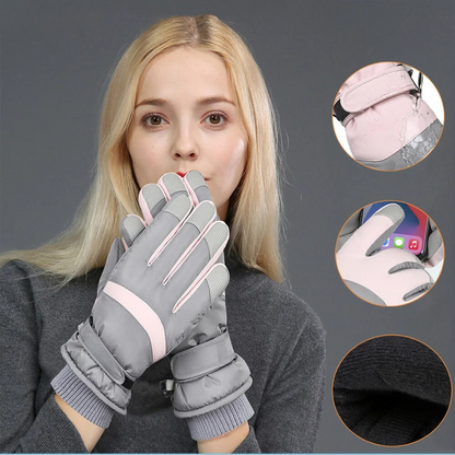 Waterproof thermal snow gloves for women