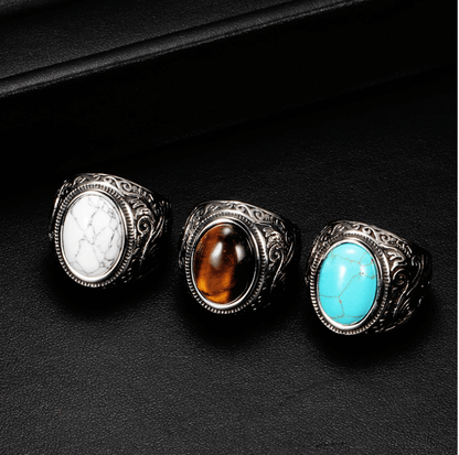 Mannen Vintage Turquoise Stone Ring