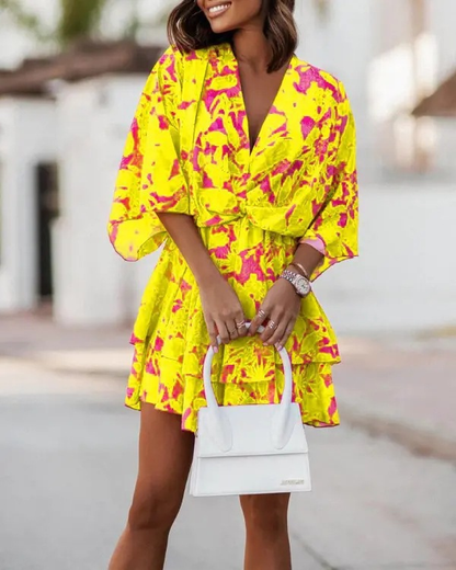 Women's Mini Dress Floral Print Casual Cotton