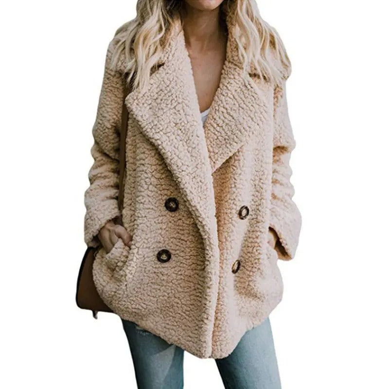 Women's oversized fluffy fleece winter coat