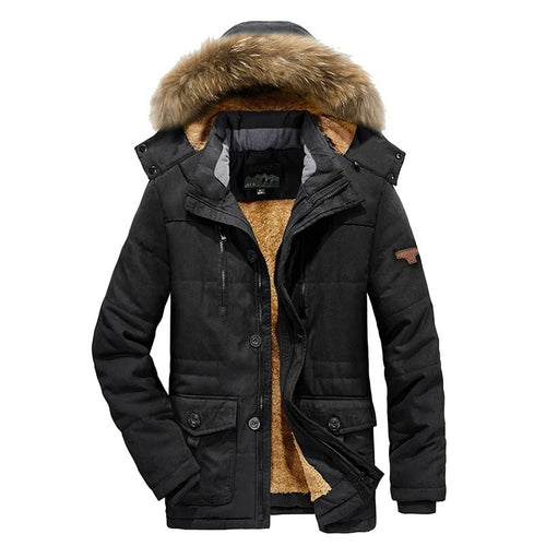Warm winter jacket for men with hood