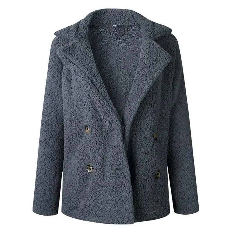 Teddy Coat with two rows of buttons for women