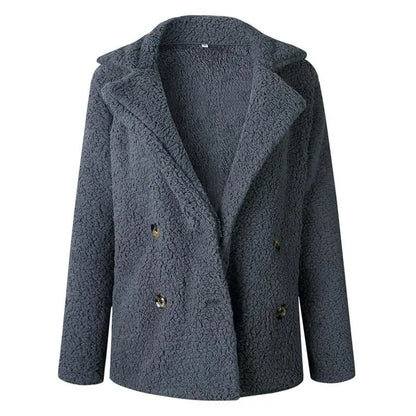 Teddy Coat with two rows of buttons for women
