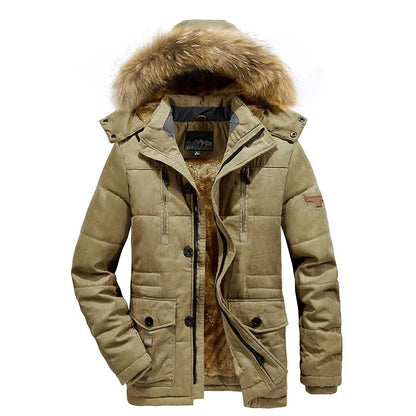 Warm winter jacket for men with hood