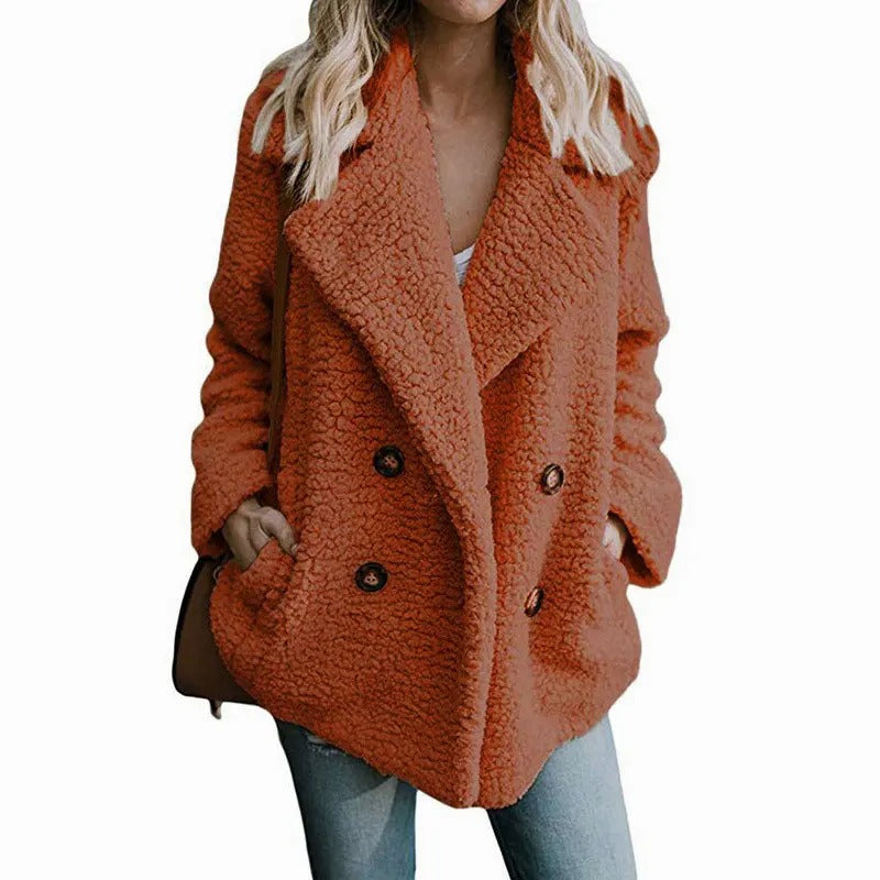 Women's oversized fluffy fleece winter coat