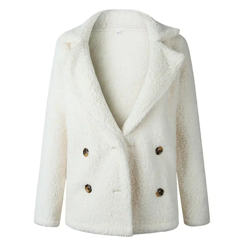 Teddy Coat with two rows of buttons for women