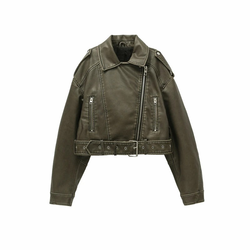 Vintage Leather Style Women's Jacket