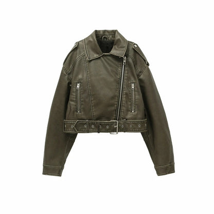 Vintage Leather Style Women's Jacket