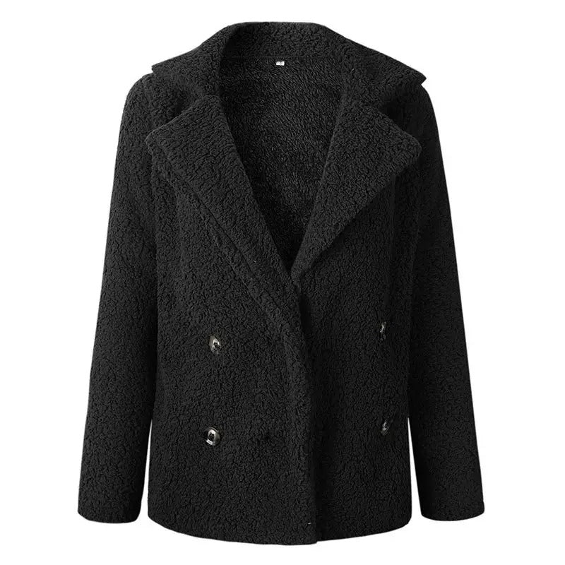 Teddy Coat with two rows of buttons for women