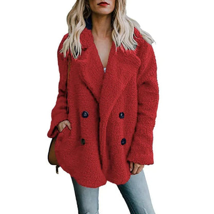 Women's oversized fluffy fleece winter coat