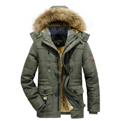 Warm winter jacket for men with hood