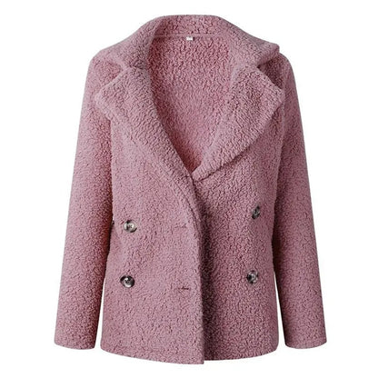 Teddy Coat with two rows of buttons for women