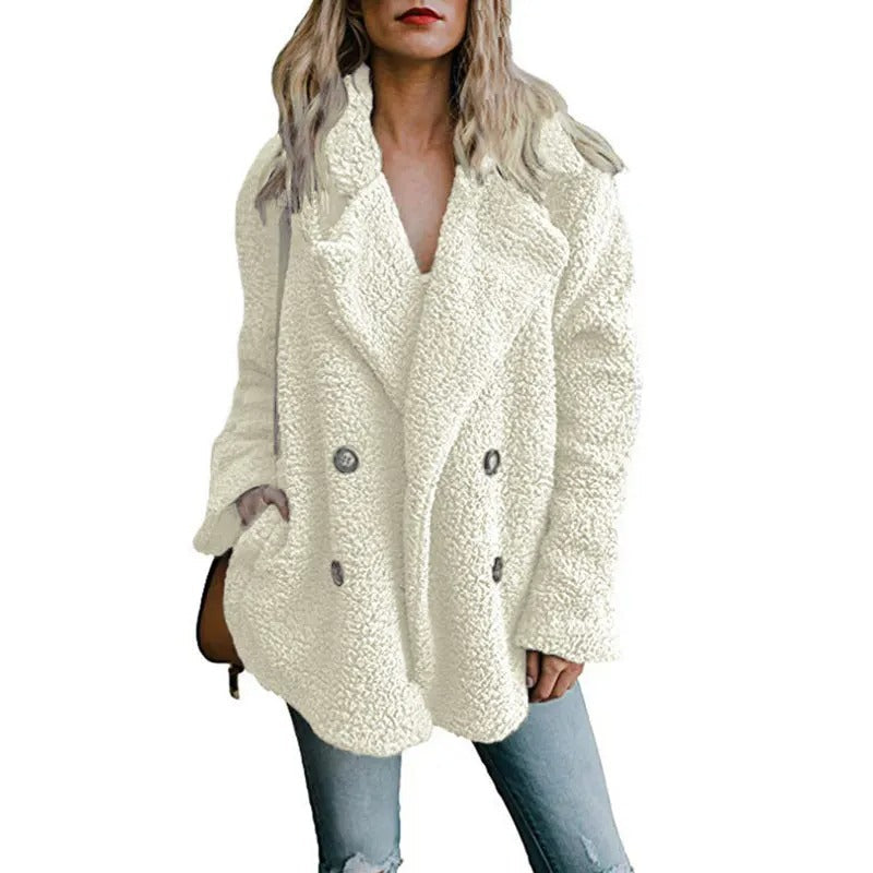 Women's oversized fluffy fleece winter coat
