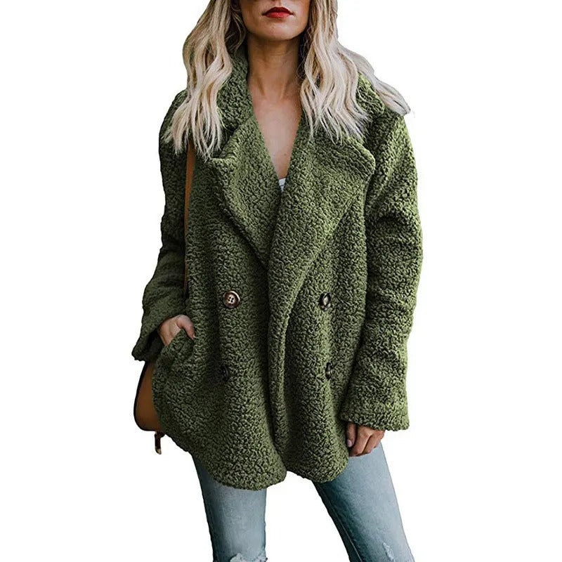 Women's oversized fluffy fleece winter coat