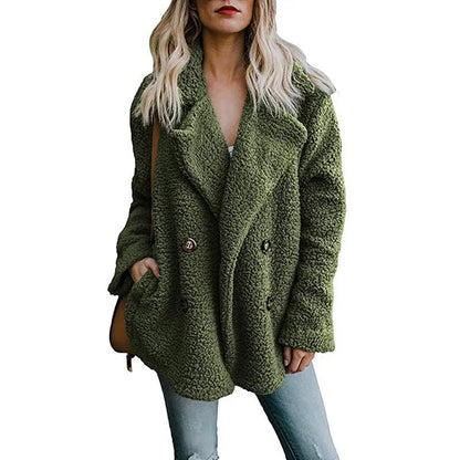 Women's oversized fluffy fleece winter coat