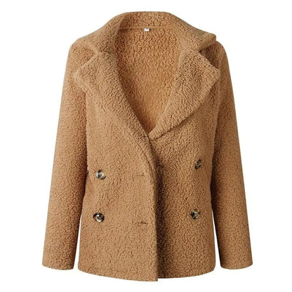 Teddy Coat with two rows of buttons for women