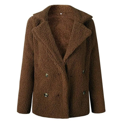Teddy Coat with two rows of buttons for women