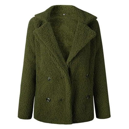 Teddy Coat with two rows of buttons for women