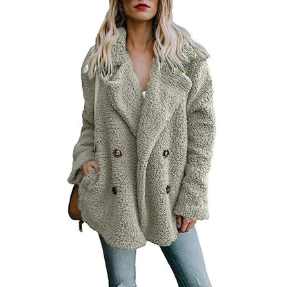 Women's oversized fluffy fleece winter coat