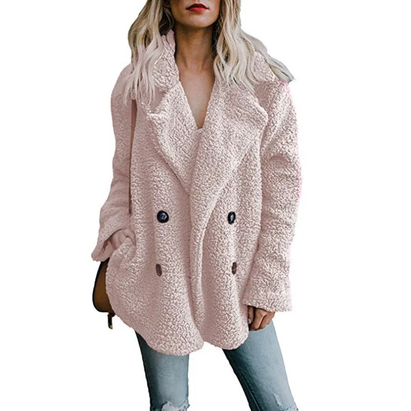 Women's oversized fluffy fleece winter coat