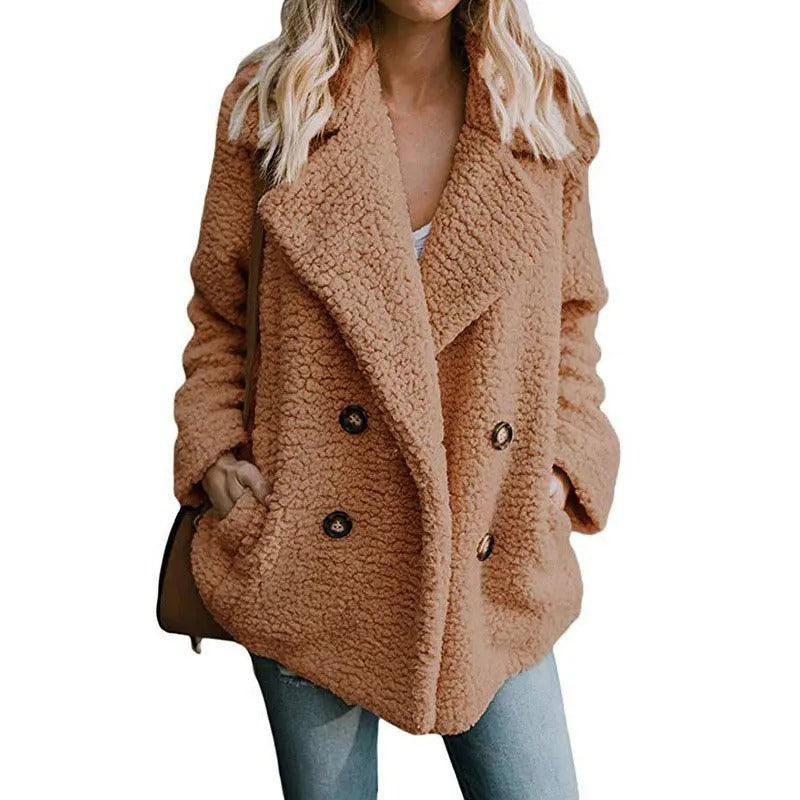Women's oversized fluffy fleece winter coat