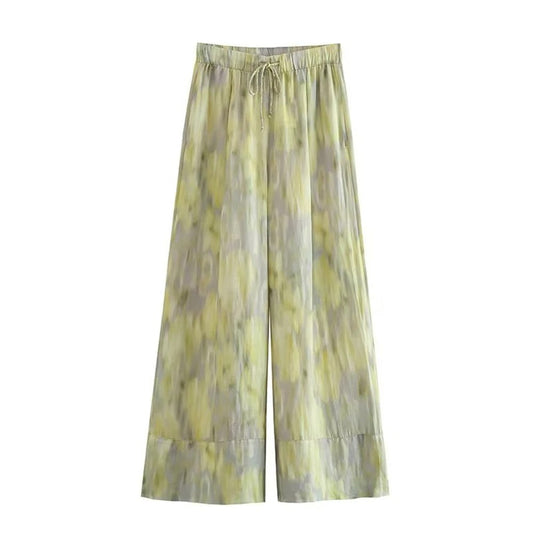 Women's vintage printed trousers