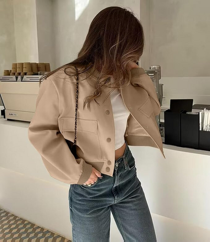 Varsity bomber jacket for women