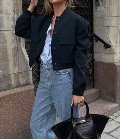 Varsity bomber jacket for women