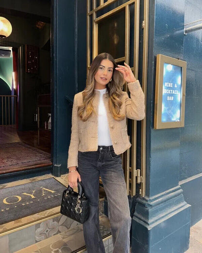 Cropped tweed jacket for women