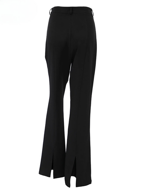 High Waist Pleated Flare Trousers