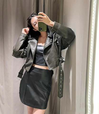 Vintage Leather Style Women's Jacket