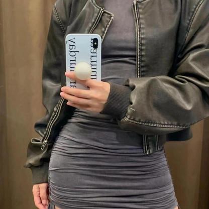 Women's zip-up motorbike jacket