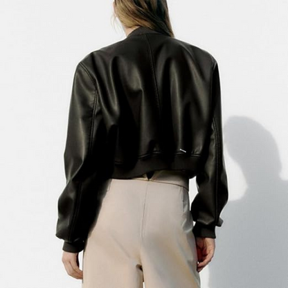 Women's zip-up motorbike jacket